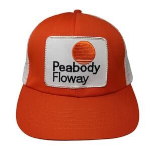 Peabody Floway Snapback Trucker Hat Orange Large Embroidered Mesh Back Atlas